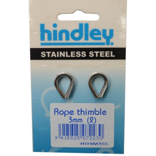 Durable stainless steel rope thimble for 3mm ropes, ideal for marine use and heavy-duty lifting tasks.