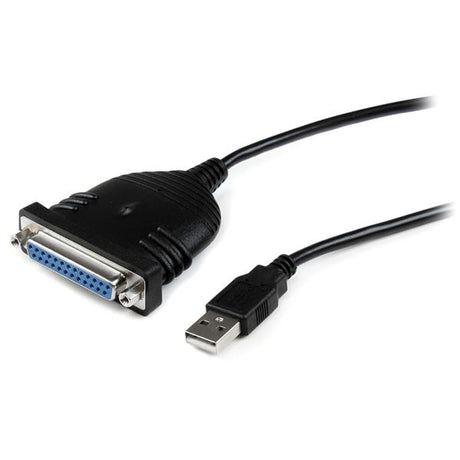 1.8m USB to DB25 adapter cable for connecting legacy printers to modern PCs, featuring plug-and-play simplicity.