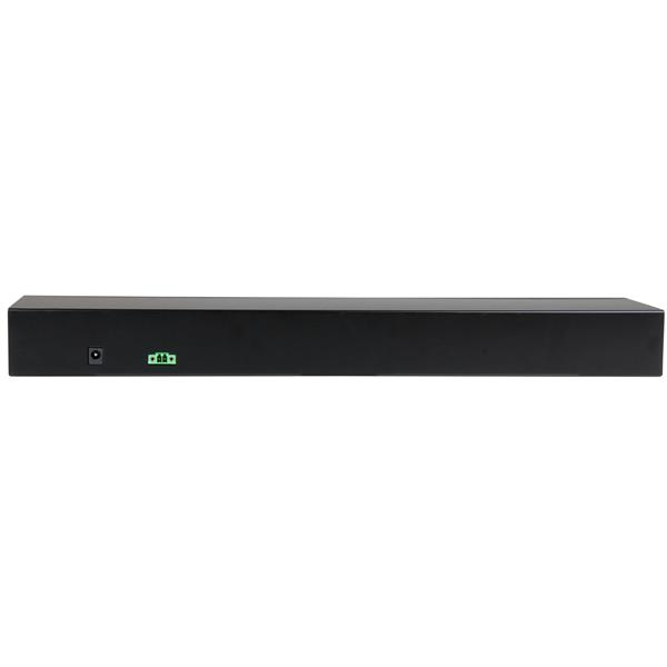 16-Port USB-to-Serial Adapter Hub in durable rack-mountable chassis, ideal for industrial automation and connectivity.