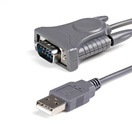 USB to RS232 DB9/DB25 adapter cable for easy connection of serial devices to USB ports, featuring a 3-foot cable length.