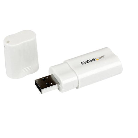 USB audio adapter for connecting headsets and microphones to PC and Mac, offering plug-and-play convenience and clear sound.