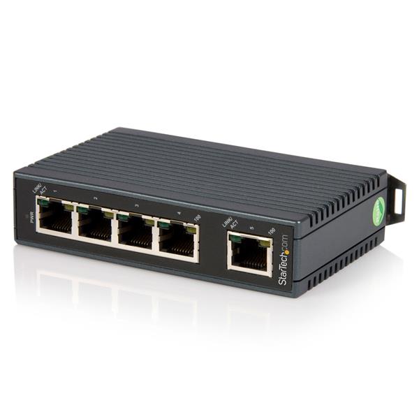 5-Port Industrial Ethernet Switch with DIN Rail Mount, IP30-rated, offers reliable 10/100 Mbps connectivity for harsh environments.