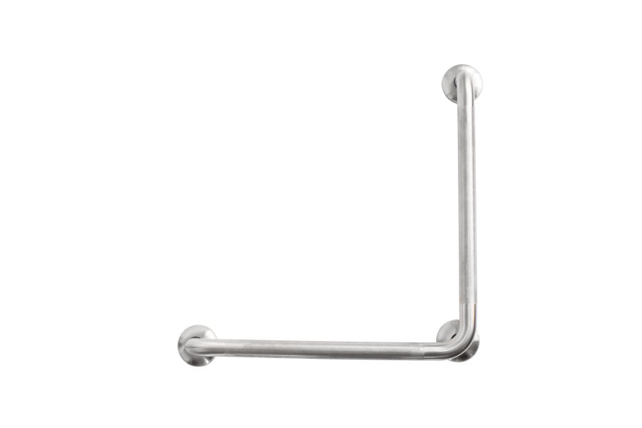 500mm x 500mm x 90 Degree Grab Rail - Brushed Stainless Steel