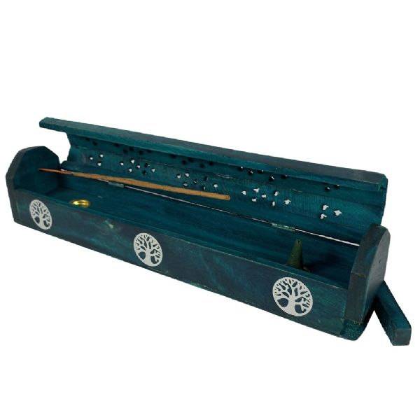 Incense Holder - Green Tree of Life Box 12 inch