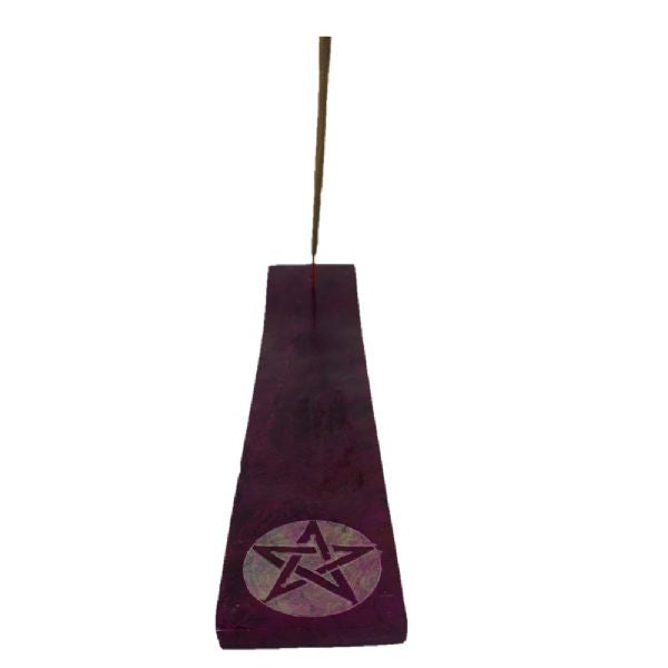 Incense Holder - Pentacle Purple Soapstone Ash Catcher