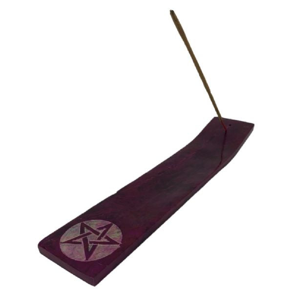 Incense Holder - Pentacle Purple Soapstone Ash Catcher