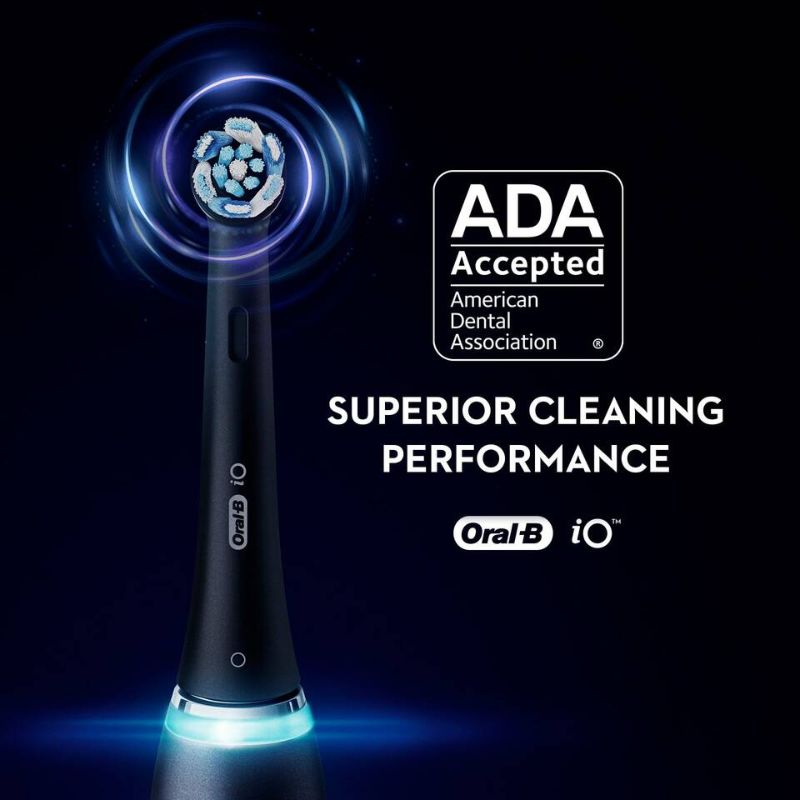 Oral-B iO Series 9 Electric Toothbrush in Black Onyx with AI tracking, smart pressure sensor, and 7 personalized modes.
