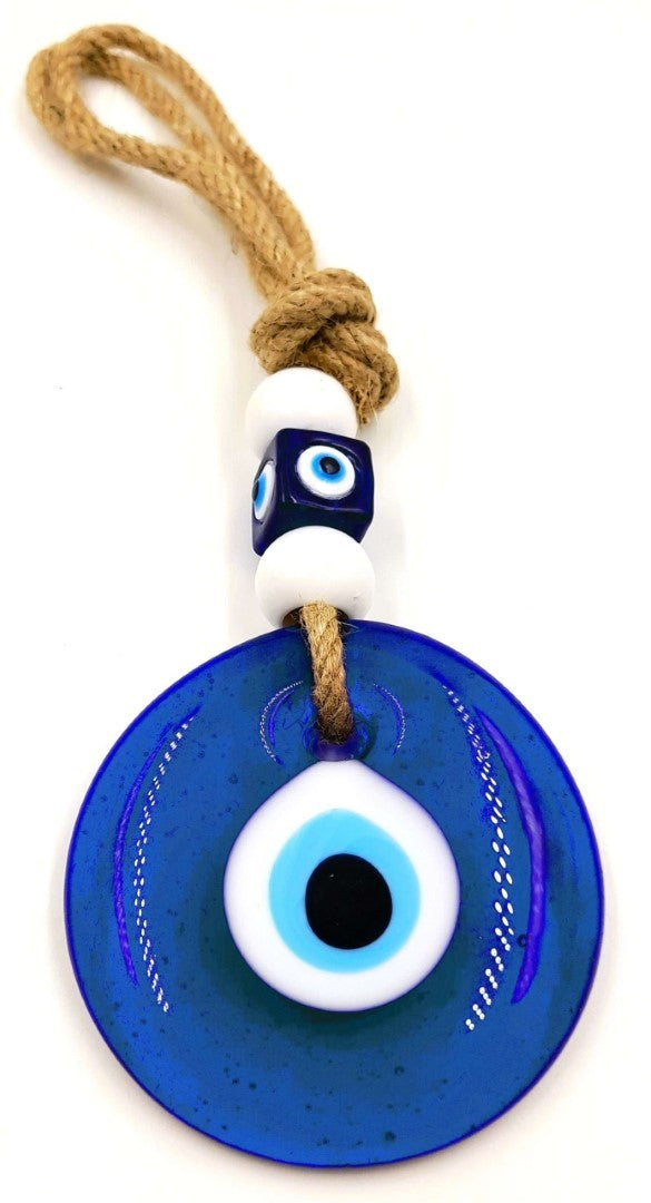 Wall Hanging - Turkish Glass Evil Eye 23 x 8cm (Set of 3)