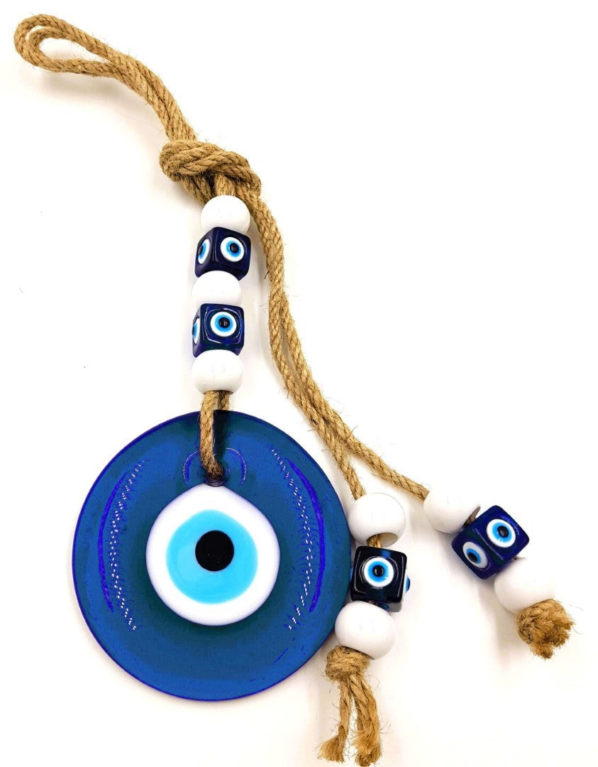 Wall Hanging - Turkish Glass Evil Eye 28 x 9cm (Set of 2)