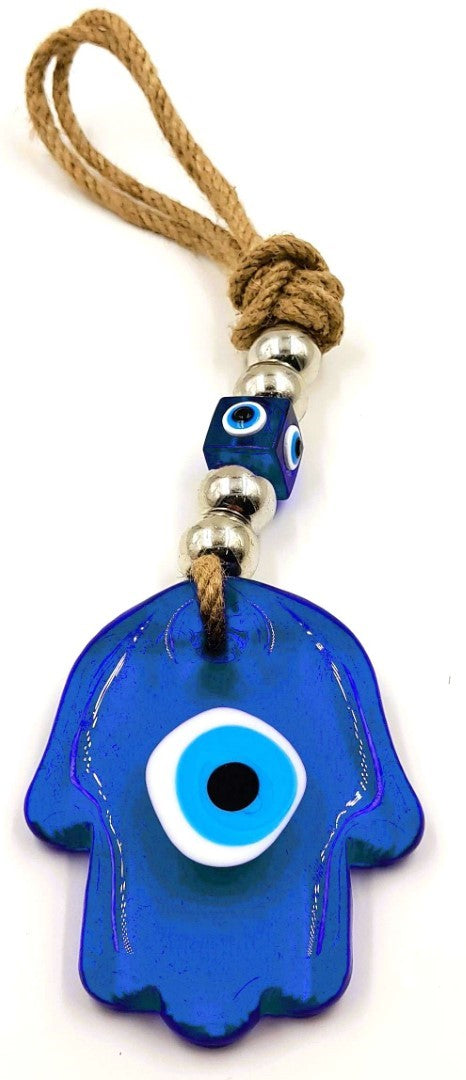 Wall Hanging - Turkish Glass Hamsa Evil Eye (Set of 4)