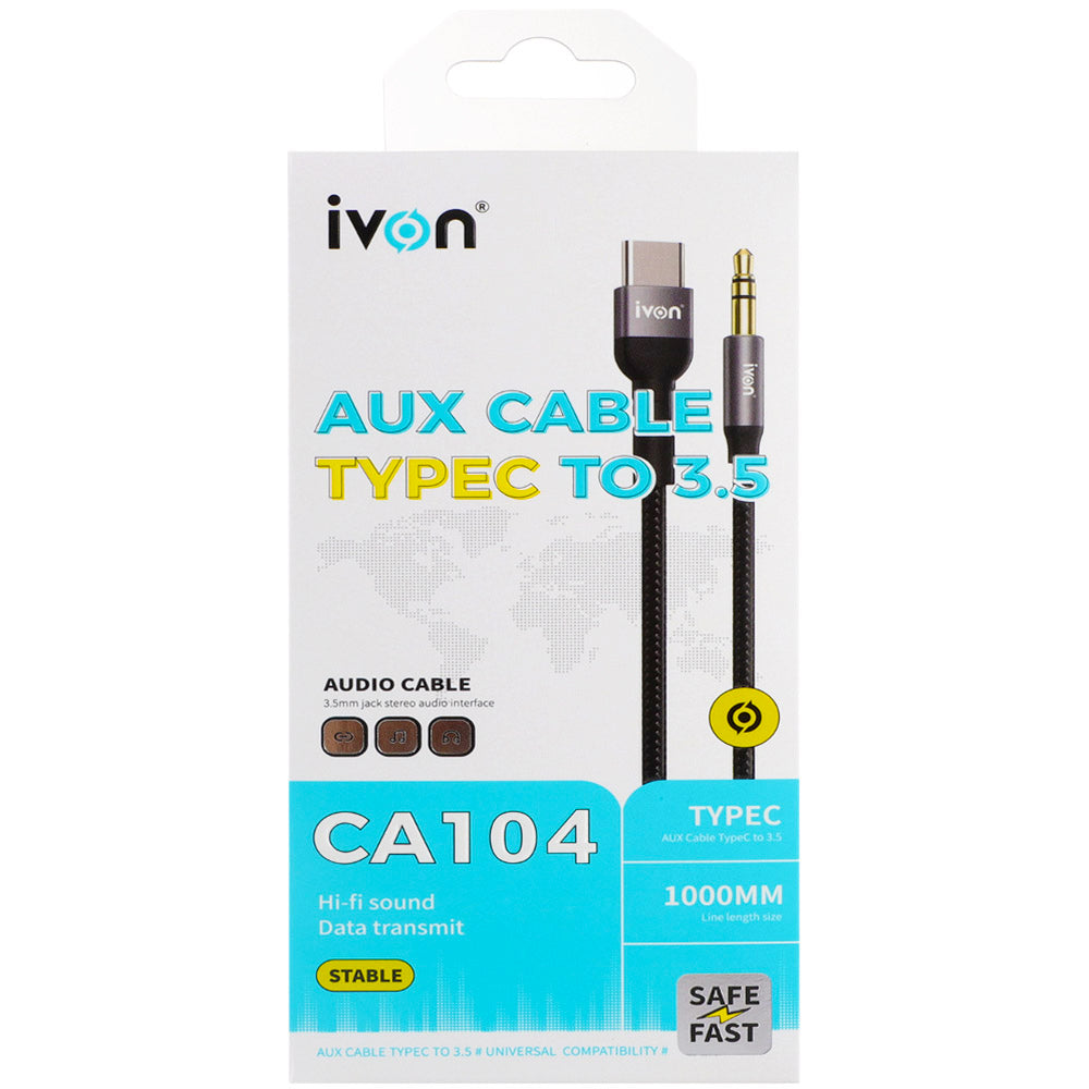 IVON CA104 AUX to Type C- Pack of 5