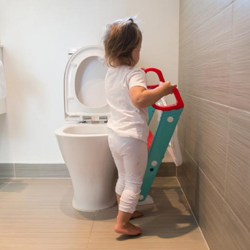 Moose Step on up Toilet Trainer-Aqua/Red