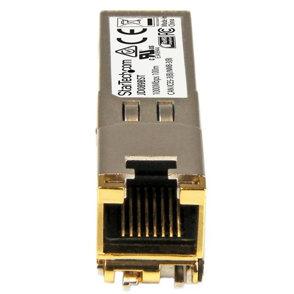 HP JD089B compatible Gigabit RJ45 copper SFP transceiver module for 1Gbps data transfer up to 100m range.