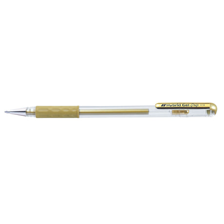 12-pack of PENTEL metallic gold gel roller pens with 0.8mm tip for smooth, waterproof, and fade-resistant writing.
