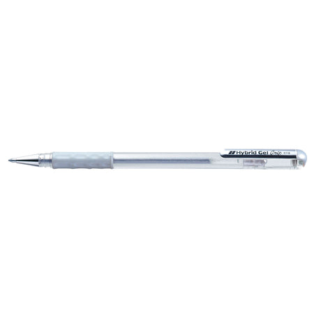 Pack of 12 Pentel Hybrid Gel Grip 0.8mm metallic roller pens with waterproof, fade-resistant ink for creative projects.