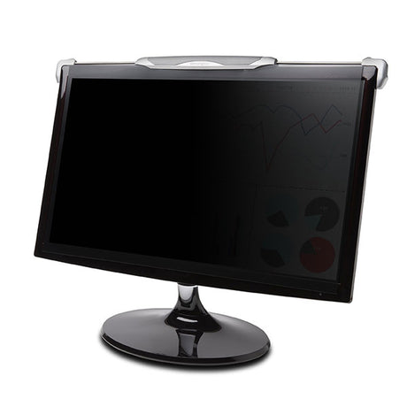 Kensington Snap2 Privacy Screen for 22-24" monitors, filters blue light, protects privacy, and reduces glare.