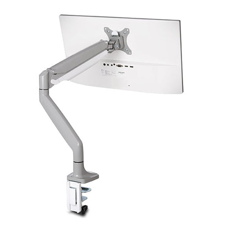 Kensington SmartFit monitor mount with adjustable arms, gas spring, and cable management for ergonomic workspace enhancement.