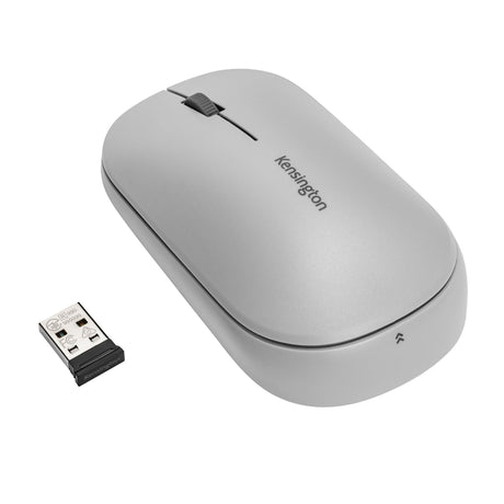 Kensington SureTrack 2.0 Bluetooth Mouse in grey, designed for precise tracking on any surface, including glass.