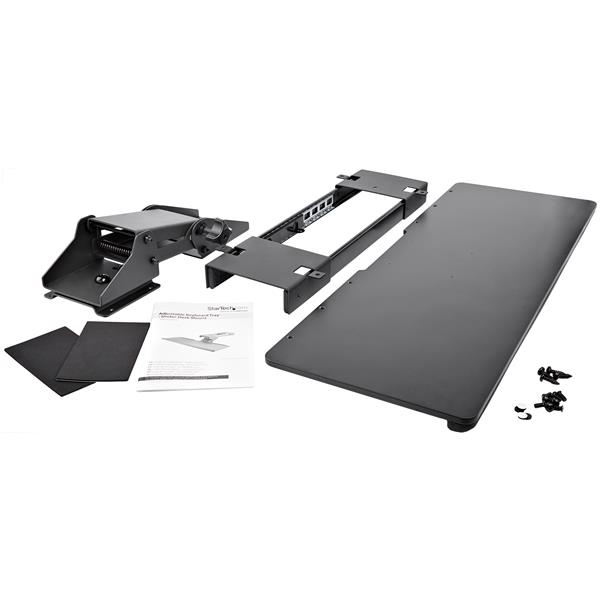 Ergonomic Under-Desk Adjustable Keyboard Tray with Wrist Rest for Comfortable Workspace