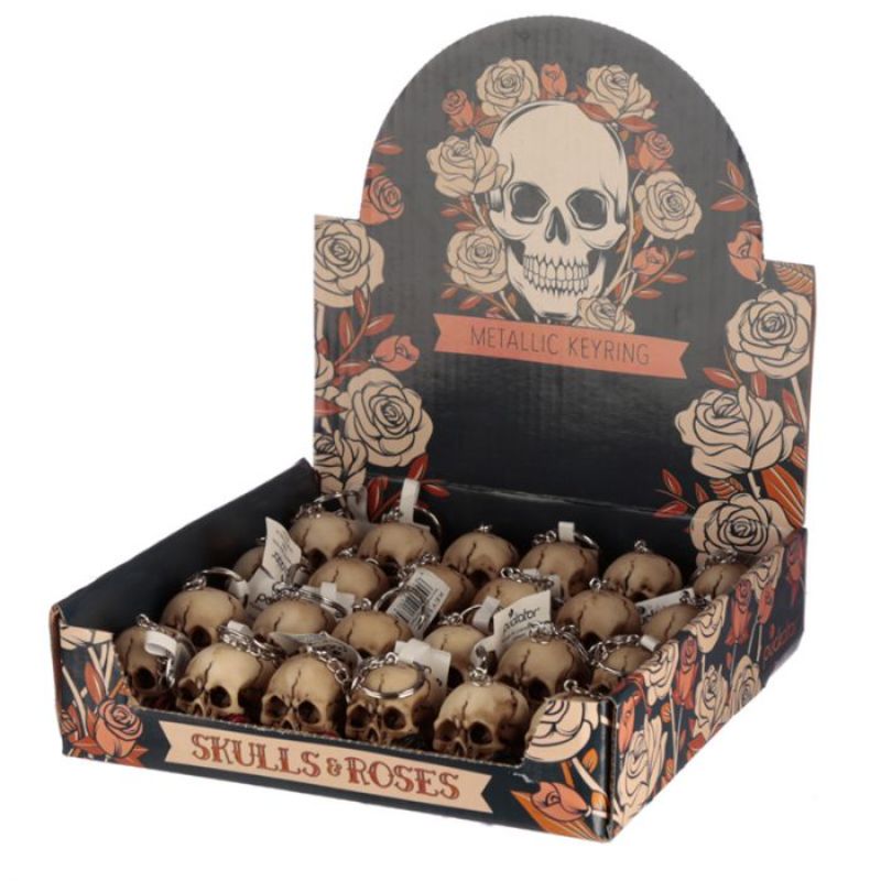 Keyring - Skulls and Roses Skull (Set of 24 Assorted)