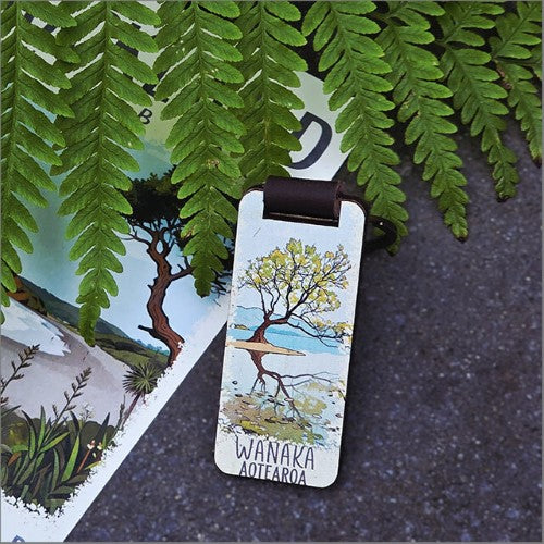 Bamboo Keyring Printed: Wanaka (lake) Keyrings + Keychains