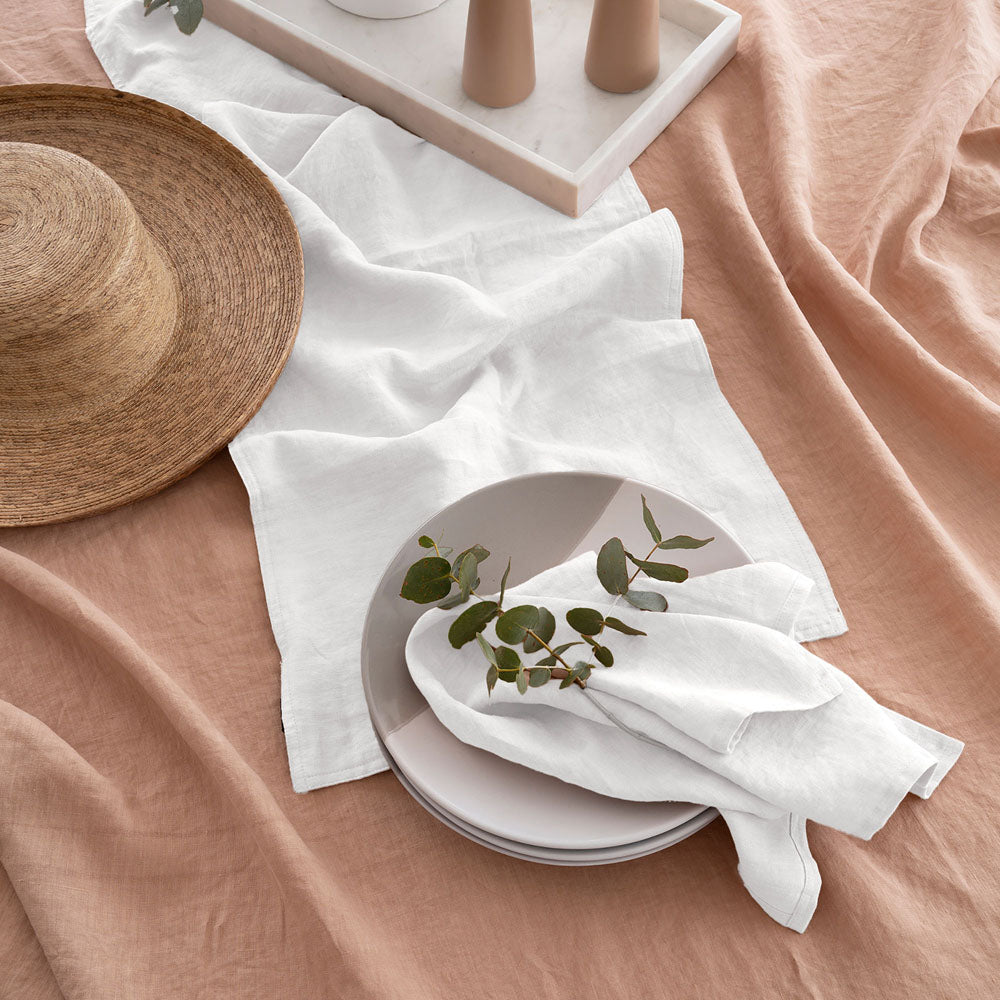 Linen 2pc Napkin Set 45x45cm White - BAMBURY