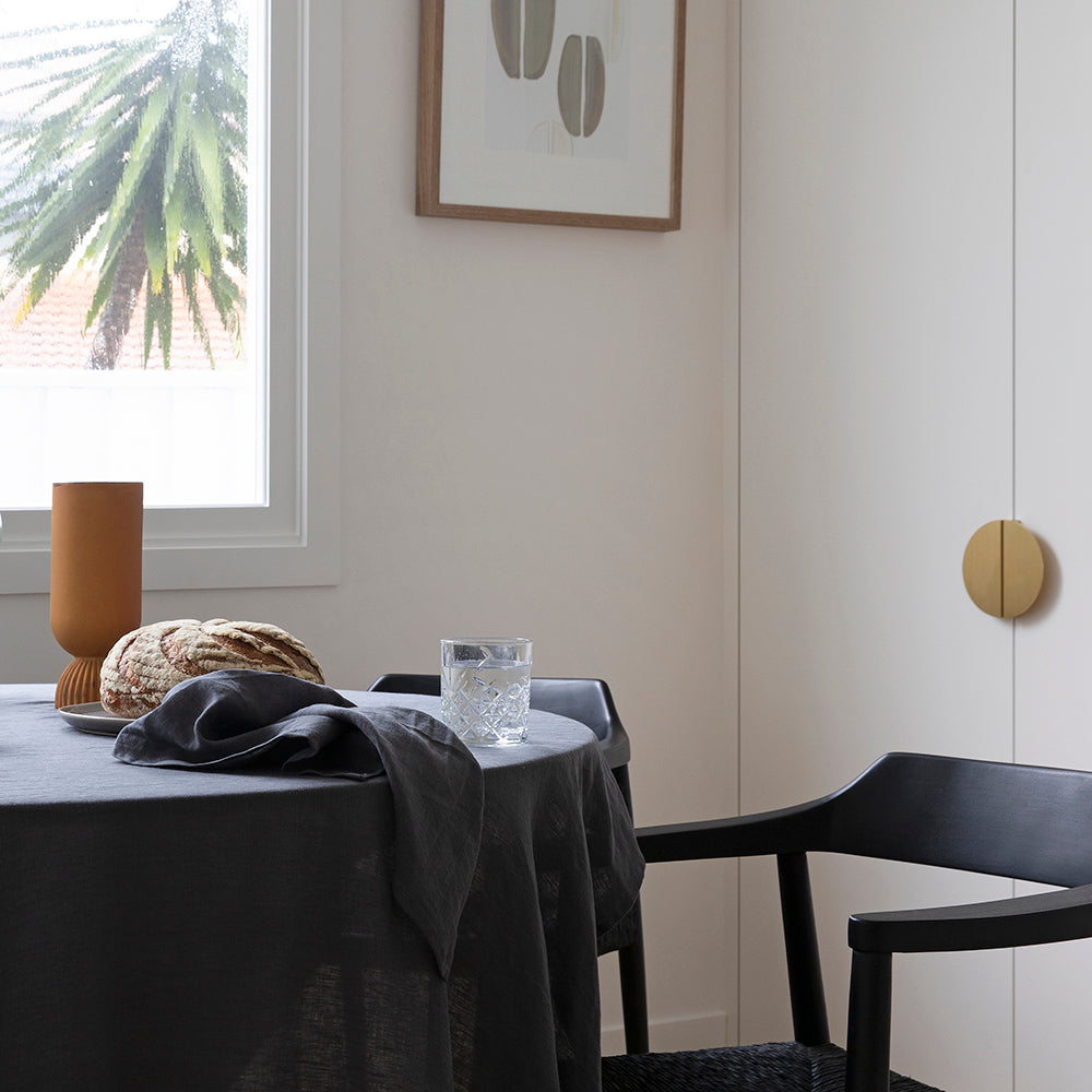Linen Tablecloth 150x275cm Charcoal- Bambury