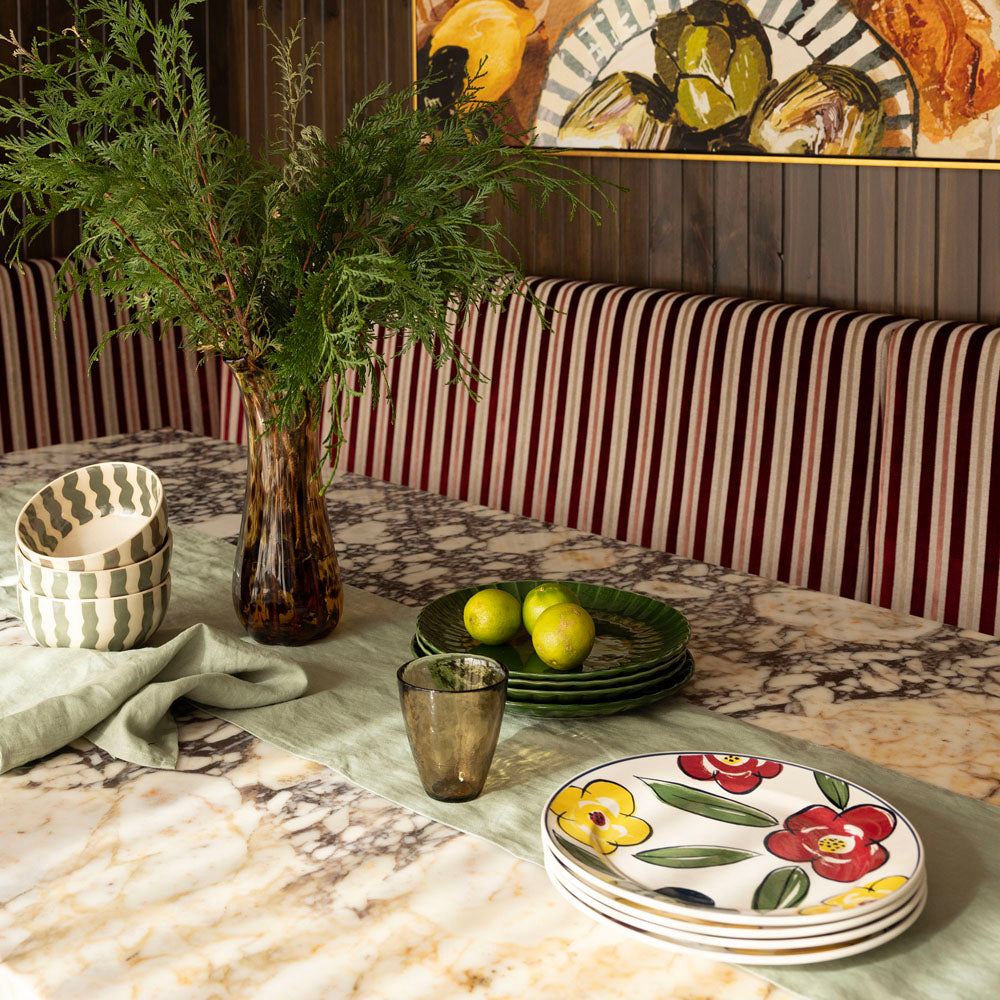 Linen Table Runner 35x180cm Sage - BAMBURY