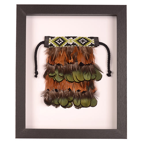 Framed Mini Korowai with Olive Green Band