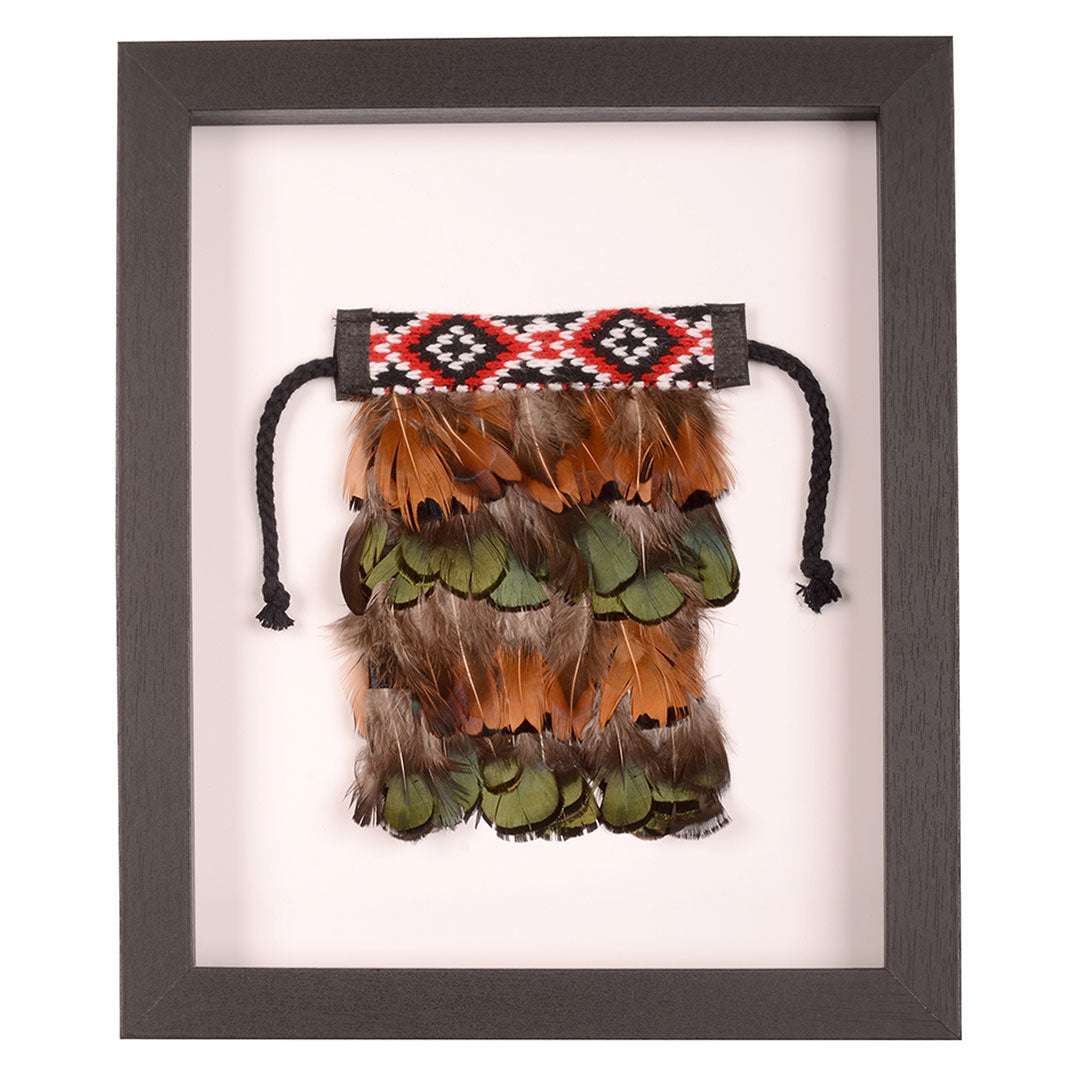 Framed Mini Korowai with Red Band
