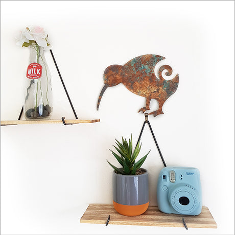 ACM Wall Art featuring Kiwi and koru design in copper patina, crafted from durable Aluminium Composite Material.