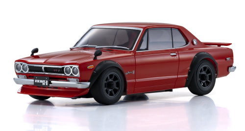 Kyosho MR03 KPGC10 Red 60th Anniversary body shell for Mini-Z, featuring vibrant red finish and detailed design.