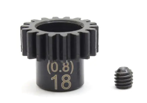 Kyosho 18T pinion gear 0.8M 5mm for RC vehicles, enhancing torque, speed, and performance for serious hobbyists.