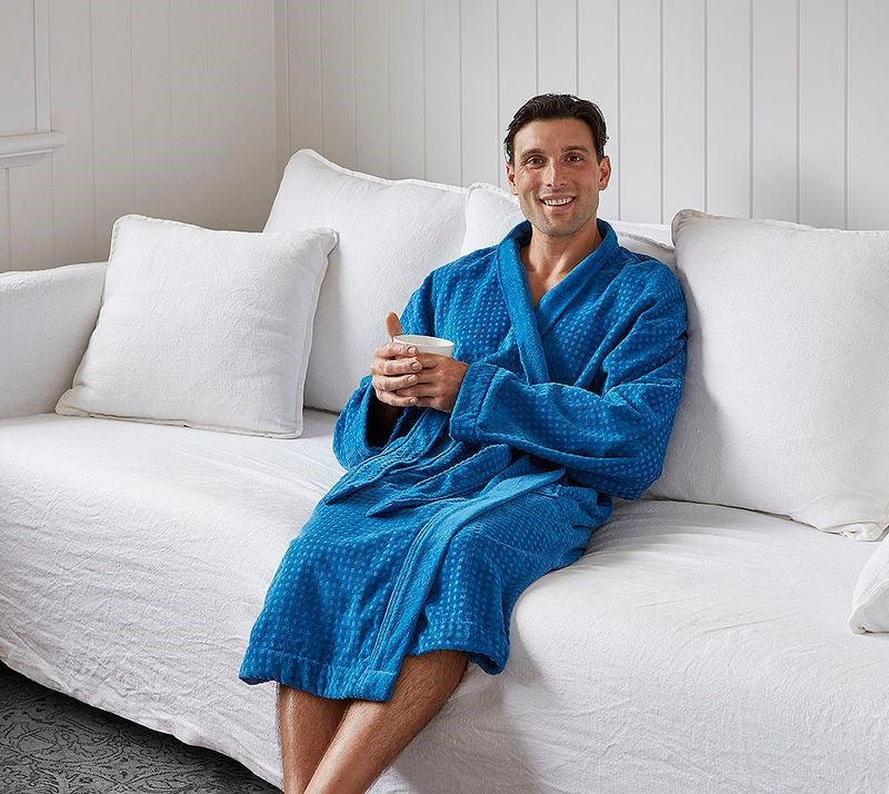 Bathrobe / Robe - Fabian Blue (L/XL) - BAKSANA