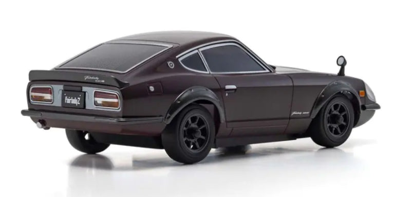 MA-020 Datsun 240Z Maroon RC car showcases classic design with AWD, VCS suspension, and perfect drift performance.