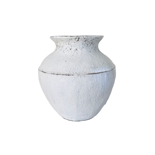 Lombok Urn - Ivy Dappled Whitewash Small (30 x 32cm)