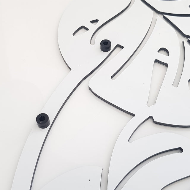Wall Art - Large ACM Circle Monstera Deliciosa 2 (White)