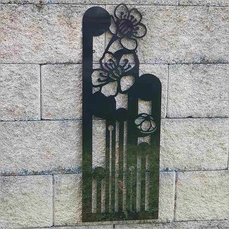 Large Koru Manuka black wall art, 790mm, made of durable ACM, perfect for indoor/outdoor decor with a striking design.