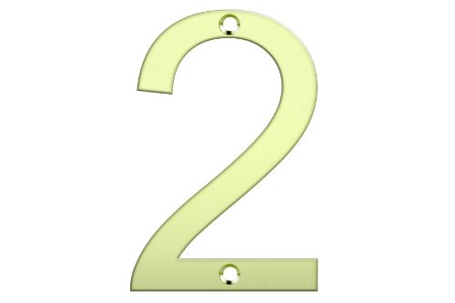 Letter Box Numbers - Polished Brass(NUMBER - 2)