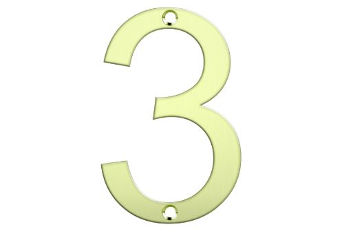 Letter Box Numbers - Polished Brass(NUMBER - 3)