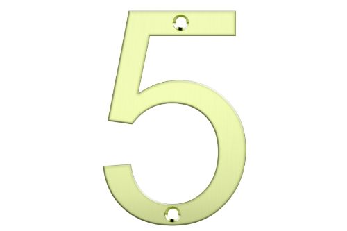 Letter Box Numbers - Polished Brass(NUMBER - 5)