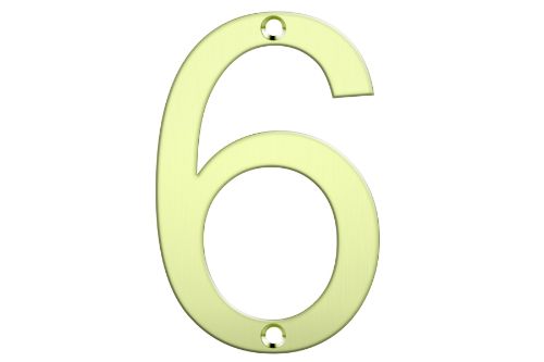 Letter Box Numbers - Polished Brass(NUMBER - 6)