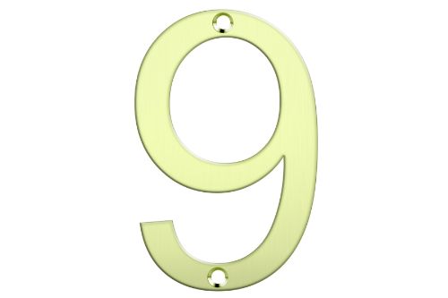 Letter Box Numbers - Polished Brass(NUMBER - 9)
