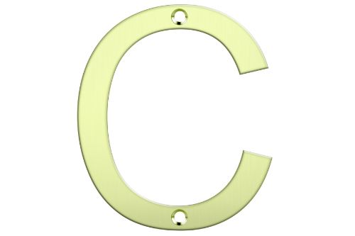 Letter Box Numbers - Polished Brass(LETTER - C)