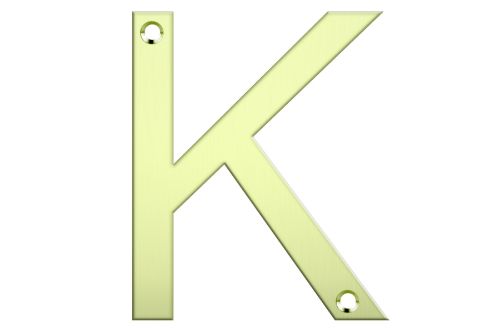 Letter Box Numbers - Polished Brass(LETTER - K)