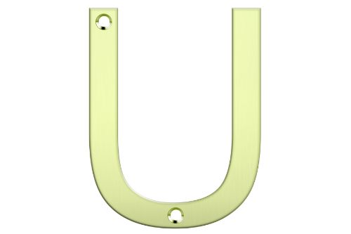 Letter Box Numbers - Polished Brass(LETTER - U)