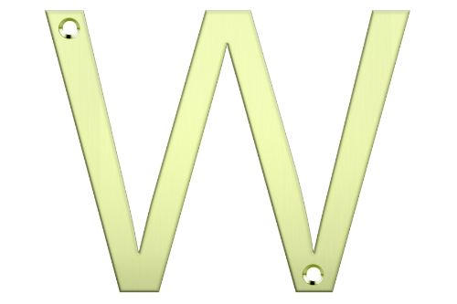 Letter Box Numbers - Polished Brass(LETTER - W)