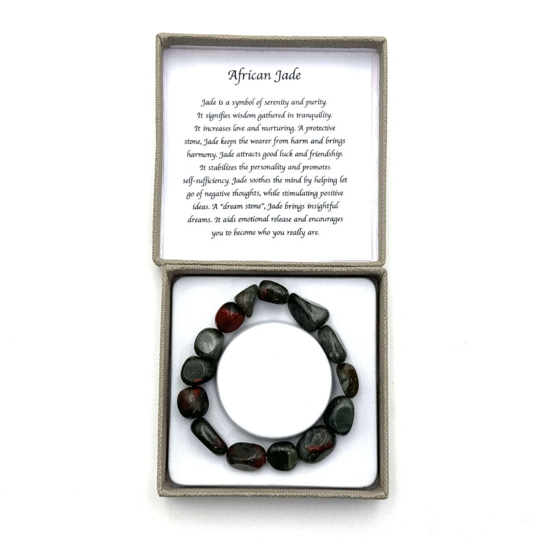 Large Beaded Bracelet - African Jade (14 x 11mm)