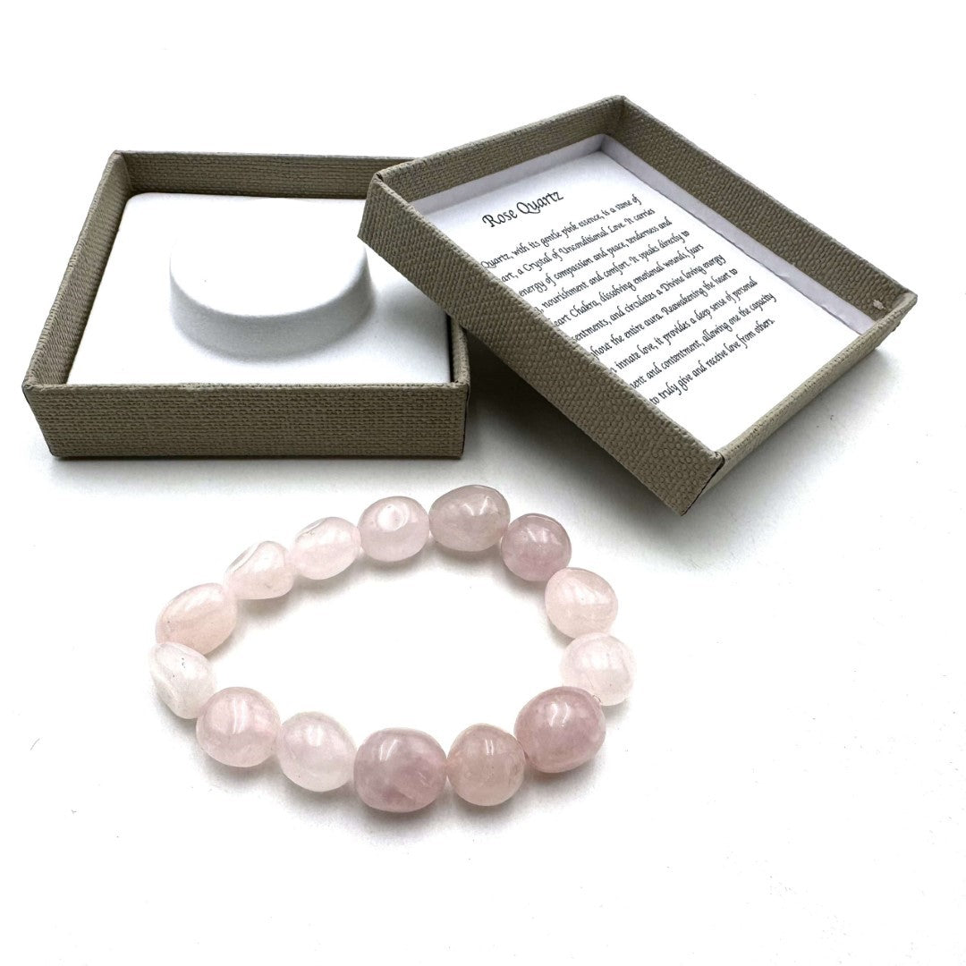 Large Beaded Bracelet - Rose Quartz (14 x 11mm)