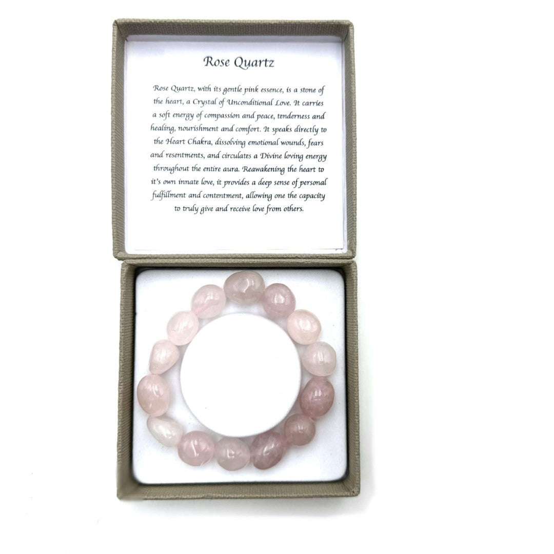Large Beaded Bracelet - Rose Quartz (14 x 11mm)